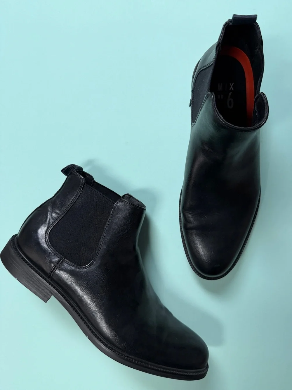 Mix No. 6 Black Leather Chelsea Boots